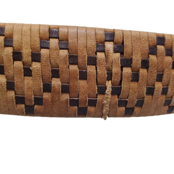 Brighton Onyx Braided Brown Belt Silver Buckle Western Hunting - Picture 11 of 14